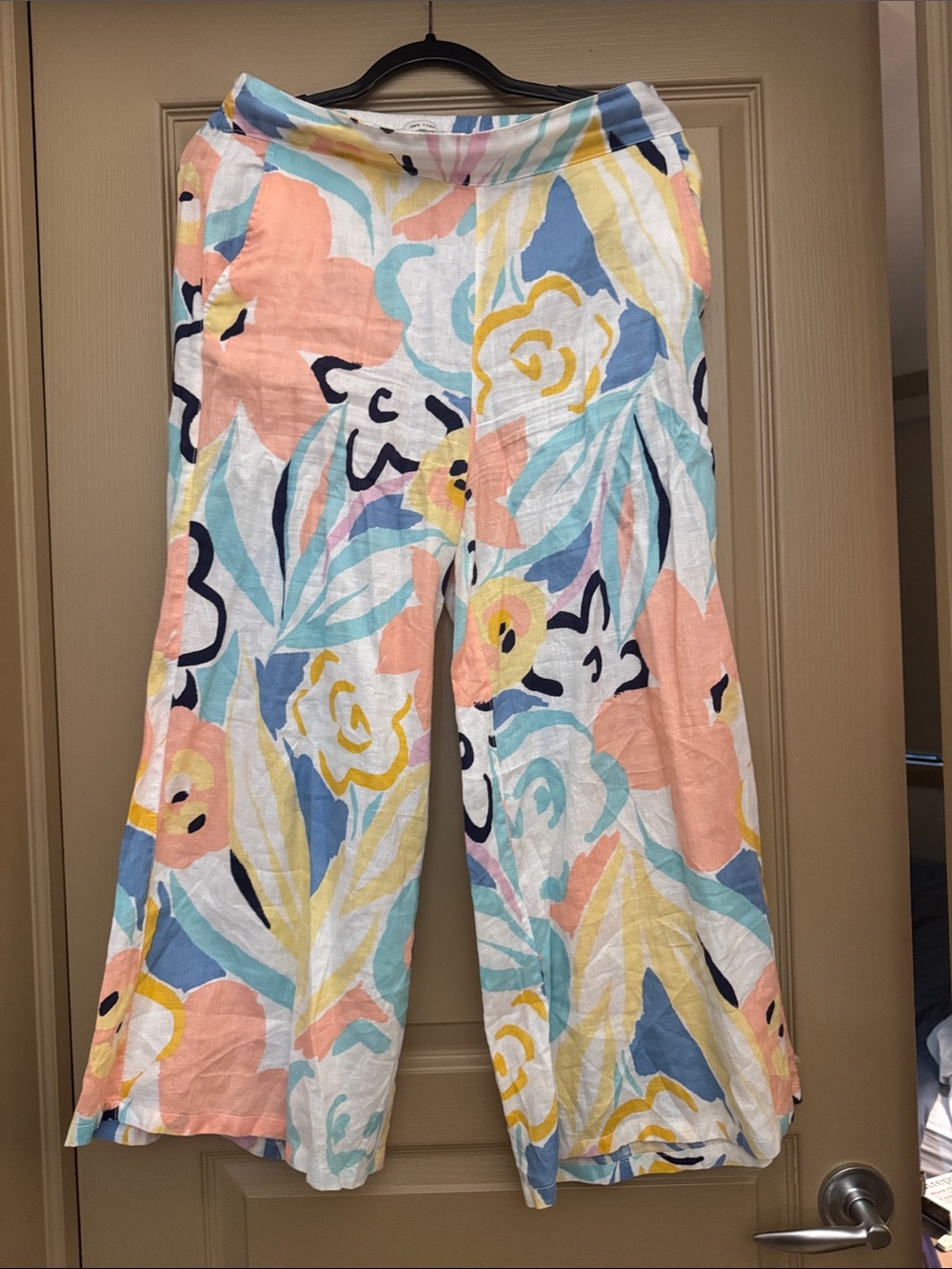 Rachel Zoe Multicolor Floral Cropped Wide-Leg Pants